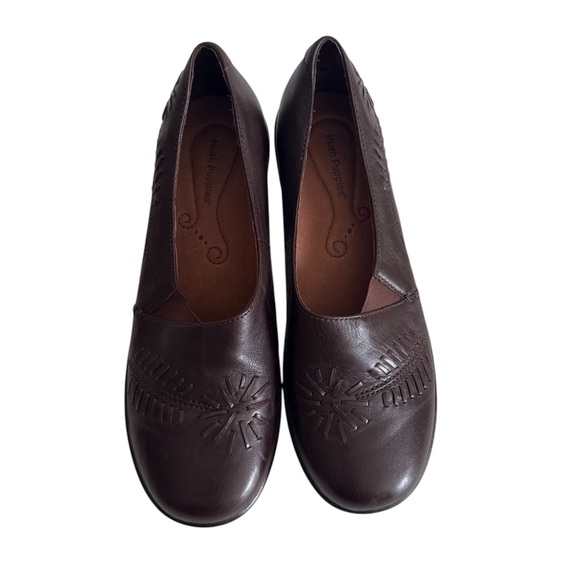 Hush Puppies Brown Loafers with Floral Embroidery - Picture 2 of 10